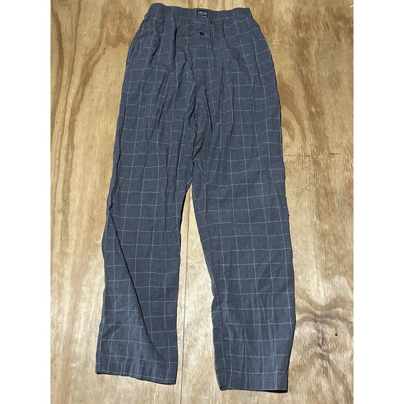 Polo Ralph Lauren Plaid Sleepwear Pants Men Adult Medium Gray @i5 - Picture 1 of 8